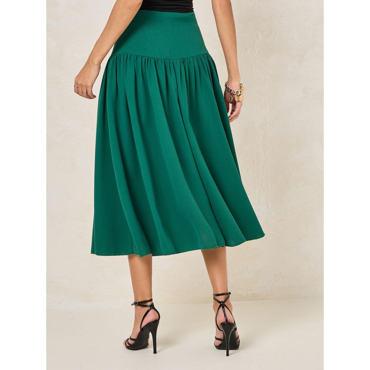 تنورة متوسطة بحزام عريض بأسلوب A على شكل خط A-women-clothing-bottoms-skirts-image-4