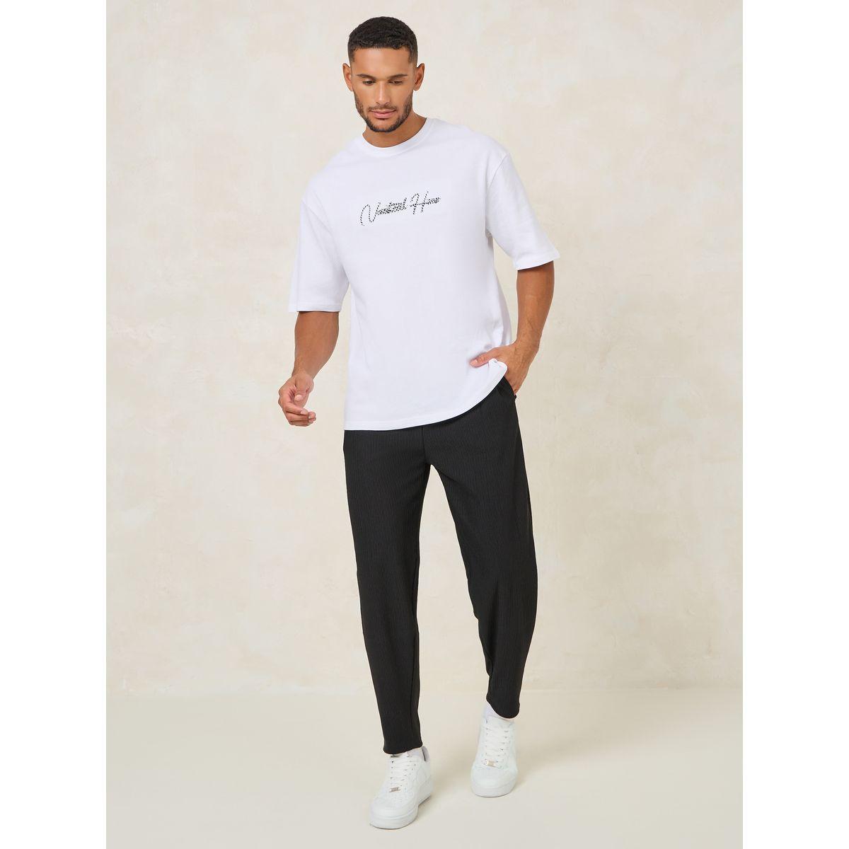 Styli Limited Premium Textured Knit Embroidered Oversize T-Shirt-men-clothing-tshirtsandpolos-tshirts-image-2