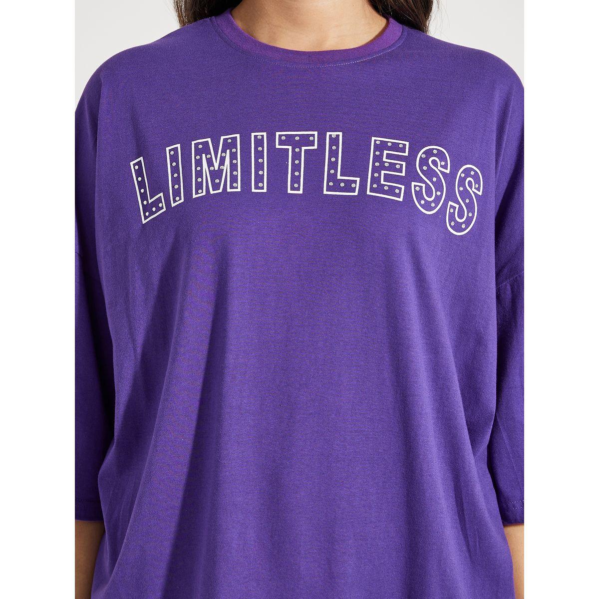 تيشيرت فضفاض مزين بحجر الراين مع اكتاف منخفضة-women-clothing-tshirts-image-4
