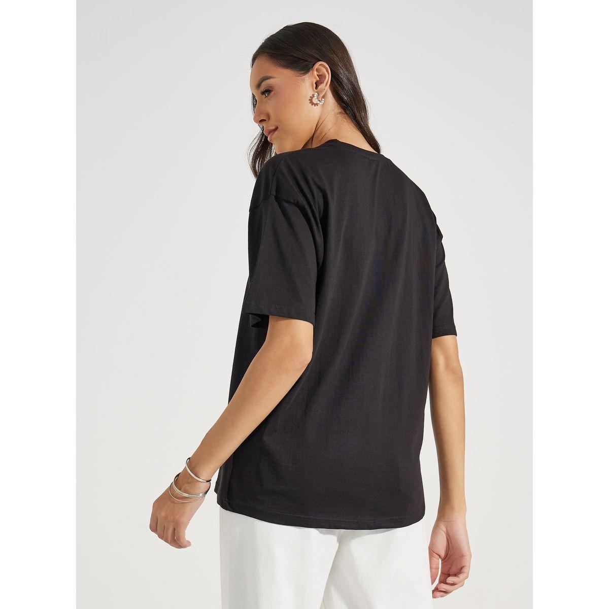Styli Oversized Amor Mio Slogan Rhinestone Longline T-Shirt-women-clothing-tshirts-image-5