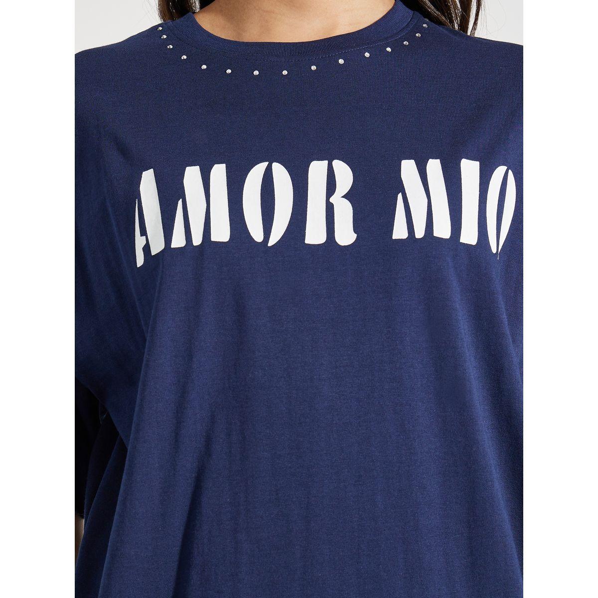 Styli Oversized Amor Mio Slogan Rhinestone Longline T-Shirt-women-clothing-tshirts-image-5