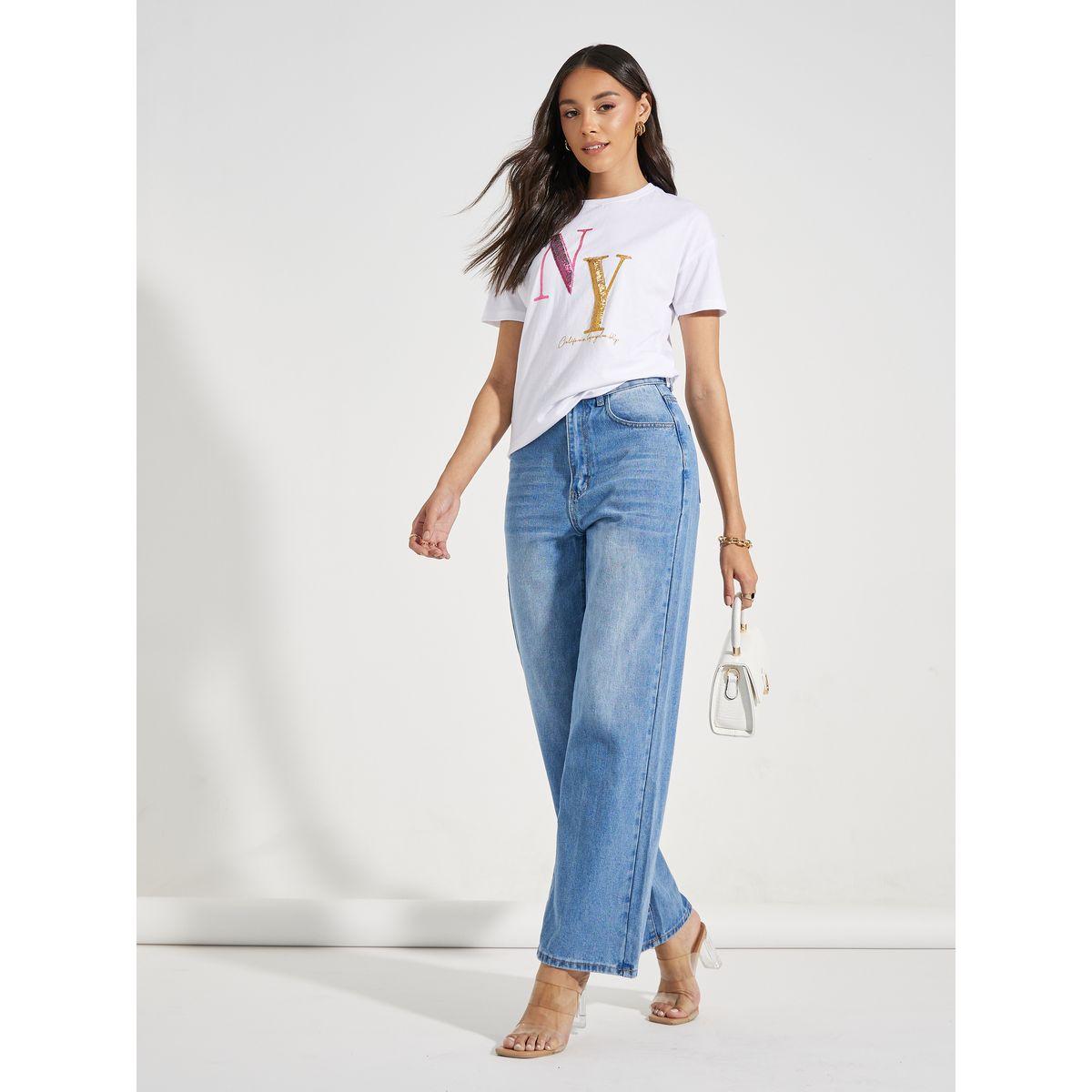 Styli Regular Fit NY Sequined Round Neck T-Shirt-women-clothing-tshirts-image-3