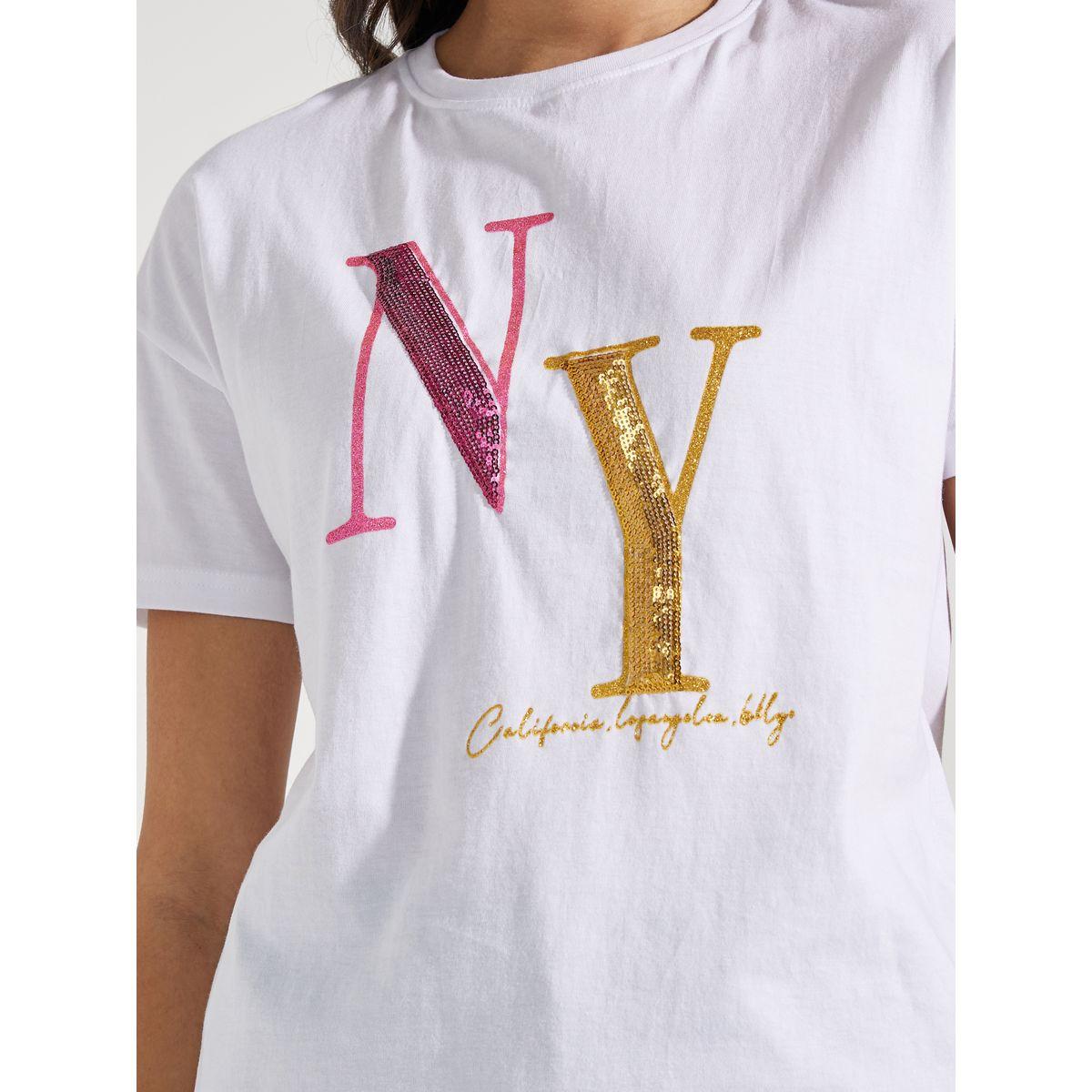 Styli Regular Fit NY Sequined Round Neck T-Shirt-women-clothing-tshirts-image-4