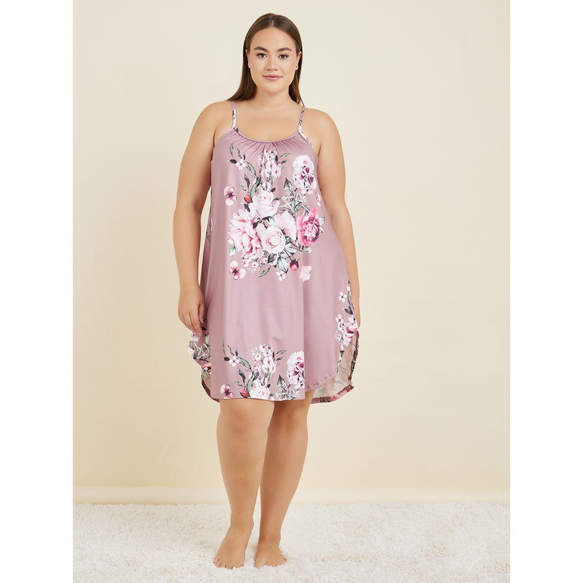 Styli Unwind Plus Digital Floral Print Slip Dress-women-clothing-nightwear-nighties-image-1