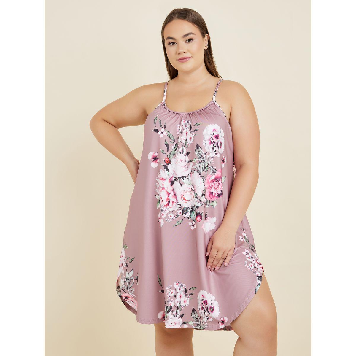 Styli Unwind Plus Digital Floral Print Slip Dress-women-clothing-nightwear-nighties-image-2
