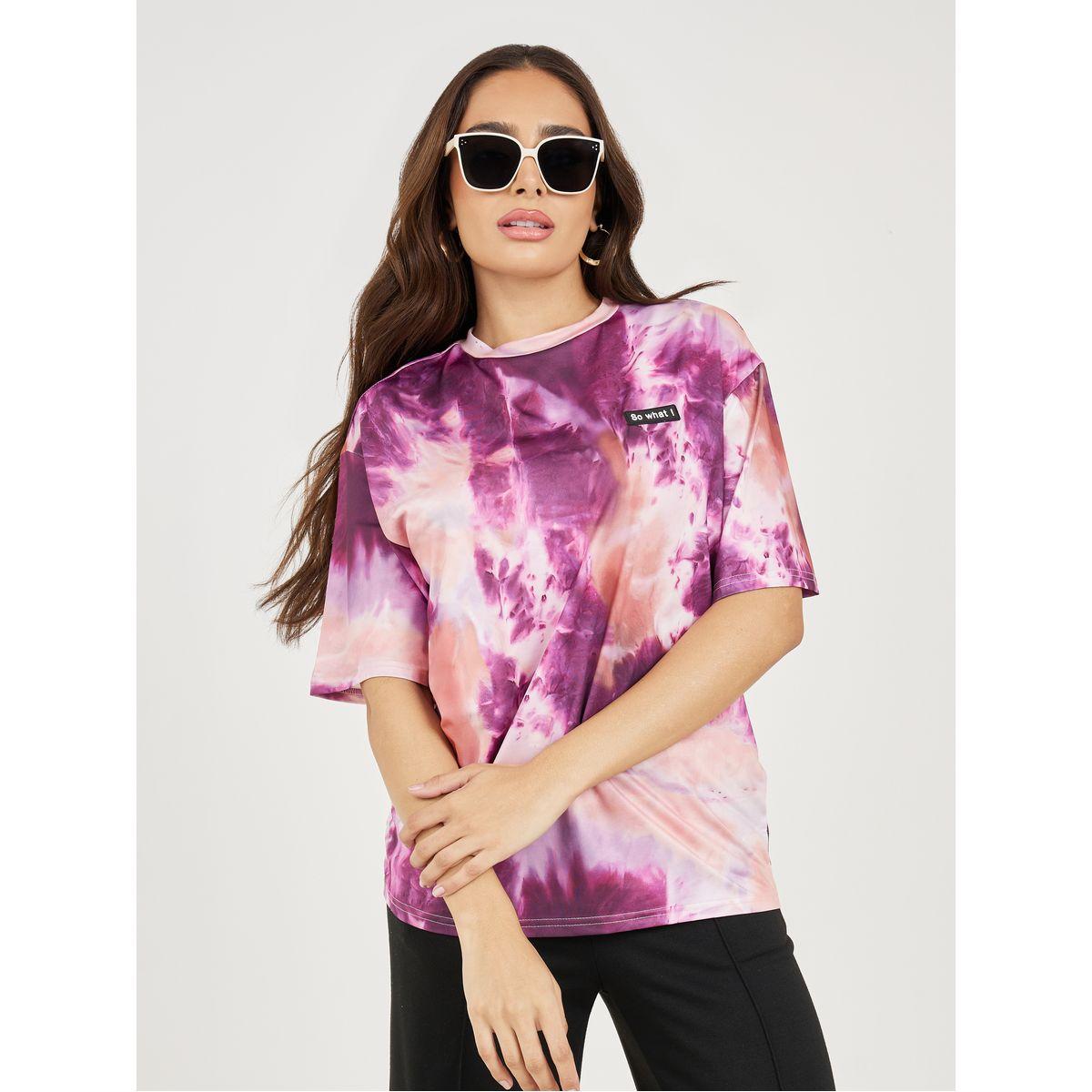Styli Oversized Tie-Dye Round Neck T-Shirt-women-clothing-tshirts-image-1