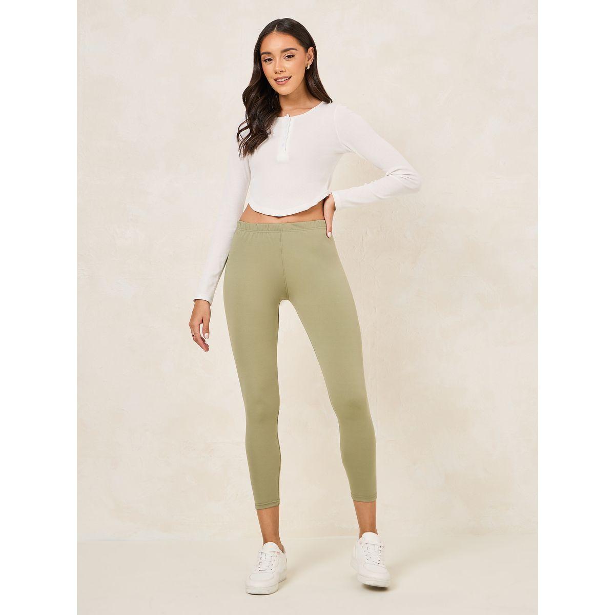 Styli Basic Elastic Waistband Crop Leggings-women-clothing-bottoms-leggings-image-2