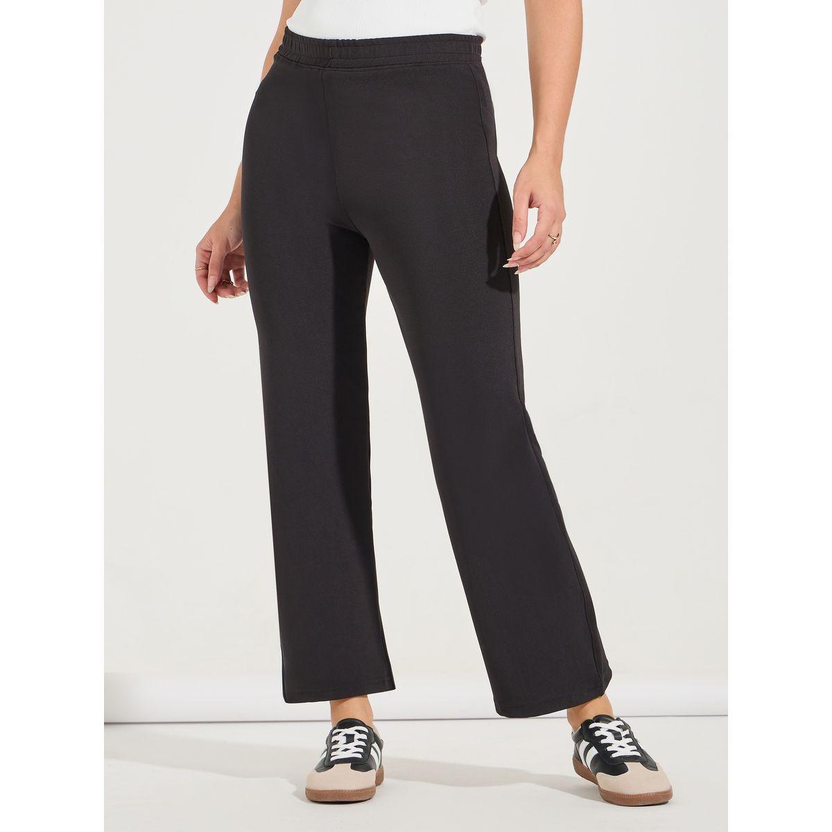 Styli Solid Fit & Flare Elastic Waistband Leggings-women-clothing-bottoms-leggings-image-2