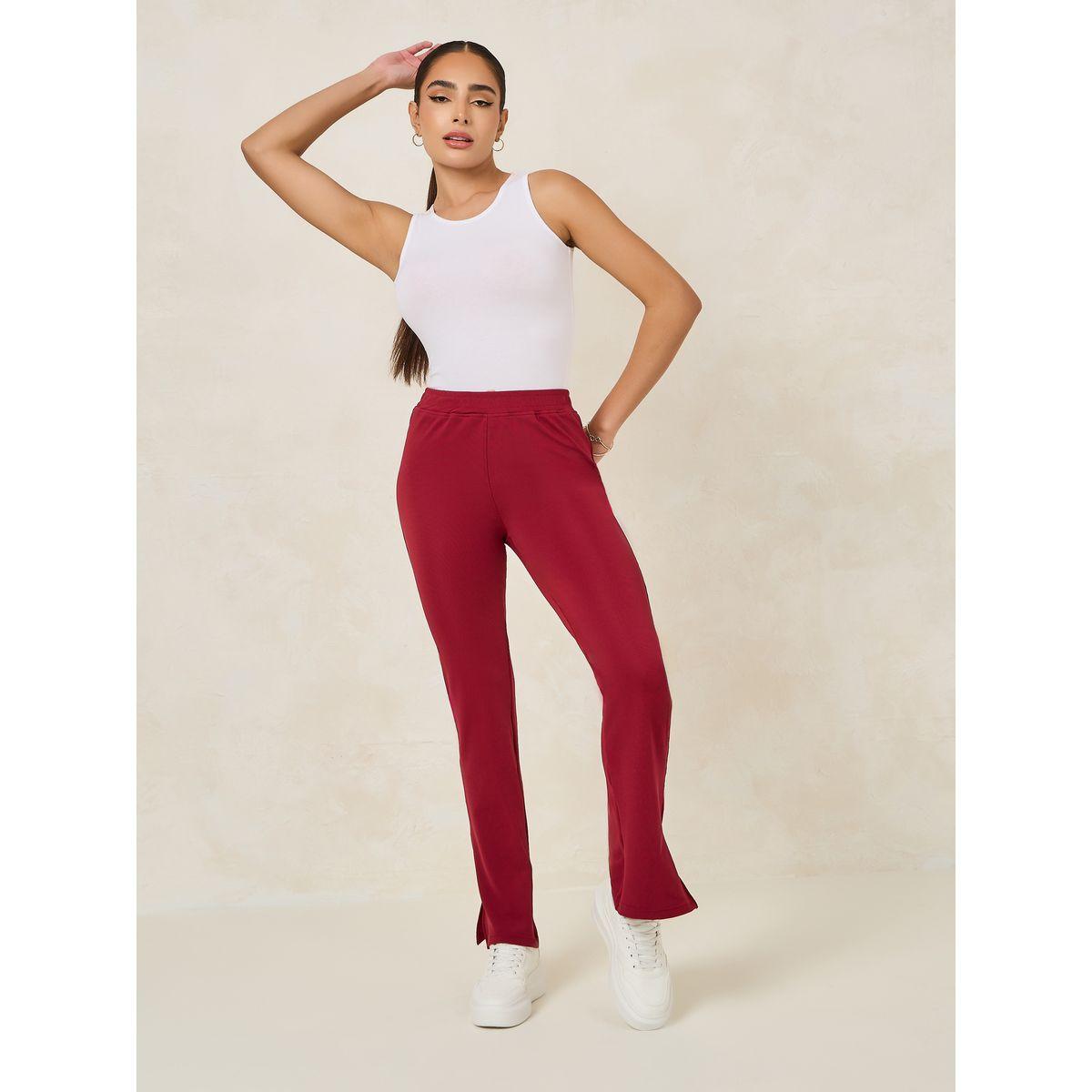 Styli Straight Fit Knit Leggings with Side Slit-women-clothing-bottoms-leggings-image-2