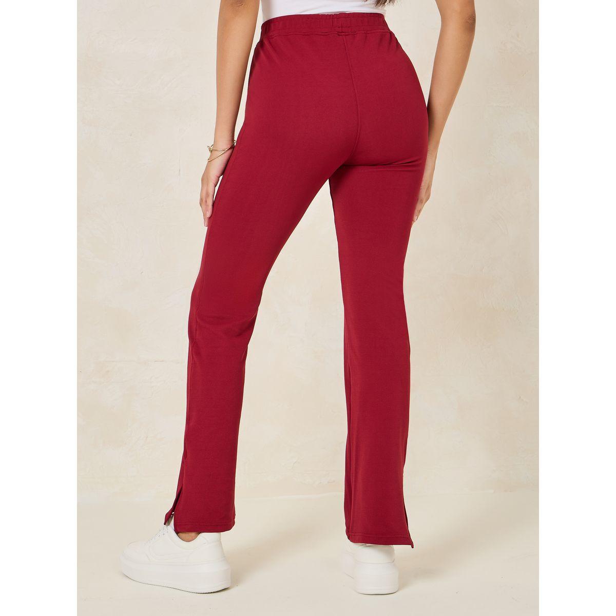 Styli Straight Fit Knit Leggings with Side Slit-women-clothing-bottoms-leggings-image-4