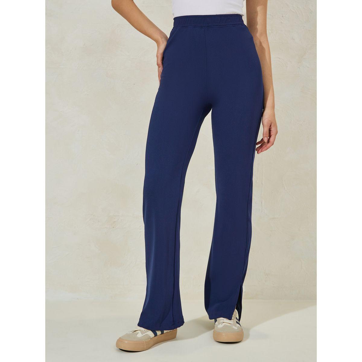 Styli Straight Fit Knit Leggings with Side Slit-women-clothing-bottoms-leggings-image-1