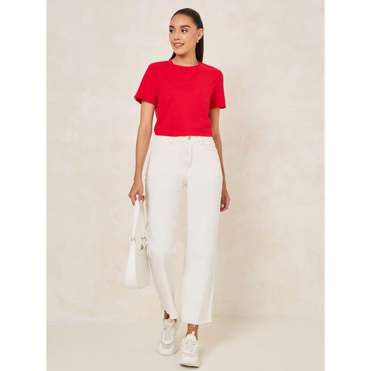 Styli Regular Fit Plain Round Neck Short Sleeve T-Shirt-women-clothing-tshirts-image-2