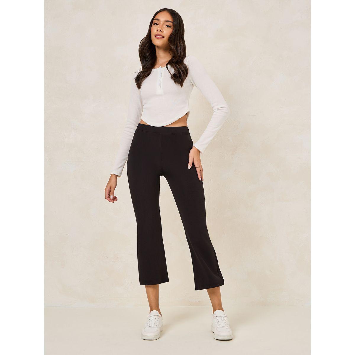 Styli Solid Fit & Flare High Rise 3/4 Leggings-women-clothing-bottoms-leggings-image-2