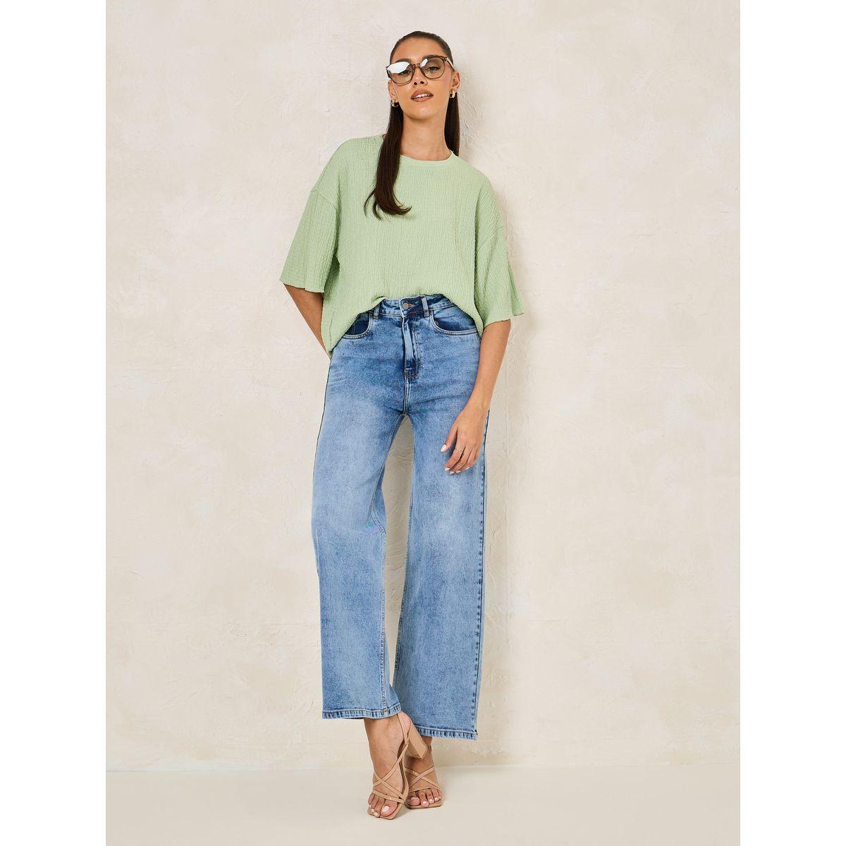 Styli Oversized Textured Drop Shoulder T-Shirt-women-clothing-tshirts-image-2