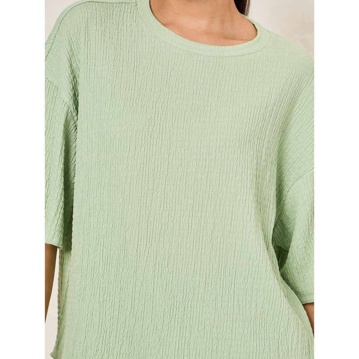 Styli Oversized Textured Drop Shoulder T-Shirt-women-clothing-tshirts-image-4