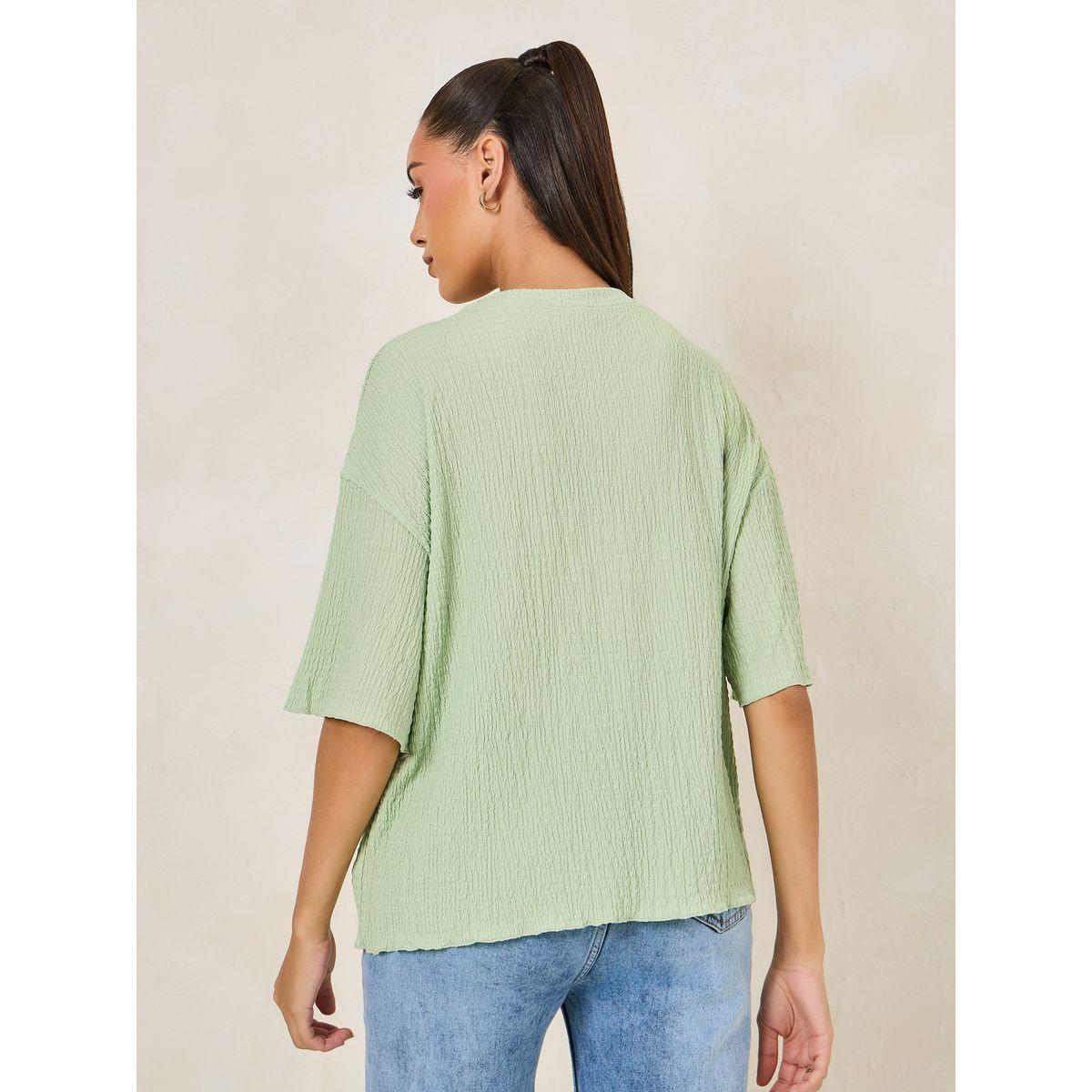 Styli Oversized Textured Drop Shoulder T-Shirt-women-clothing-tshirts-image-5