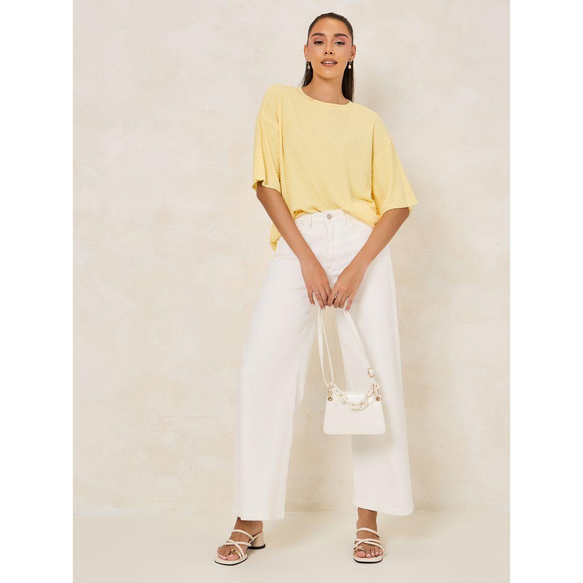 Styli Oversized Textured Drop Shoulder T-Shirt-women-clothing-tshirts-image-2