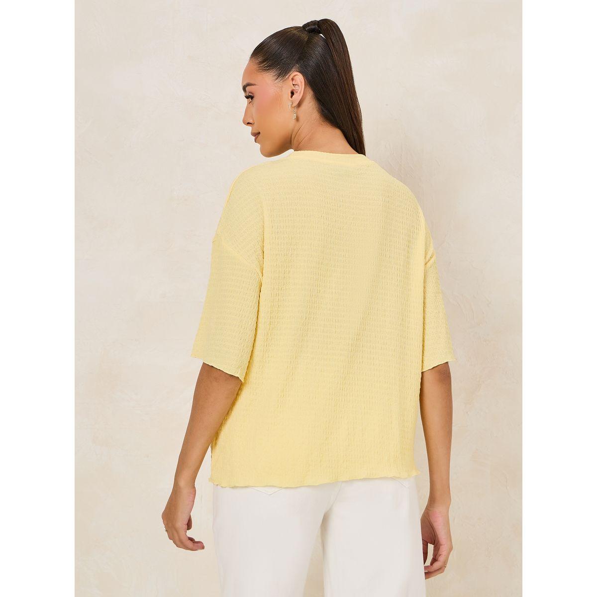 Styli Oversized Textured Drop Shoulder T-Shirt-women-clothing-tshirts-image-5