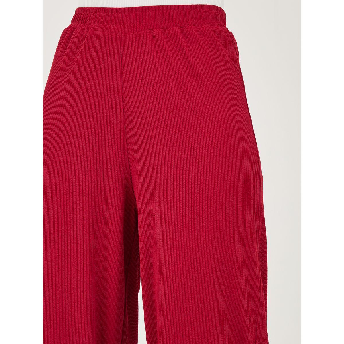 Styli Solid Ribbed Wide Leg Pants-women-clothing-bottoms-trousers-image-3