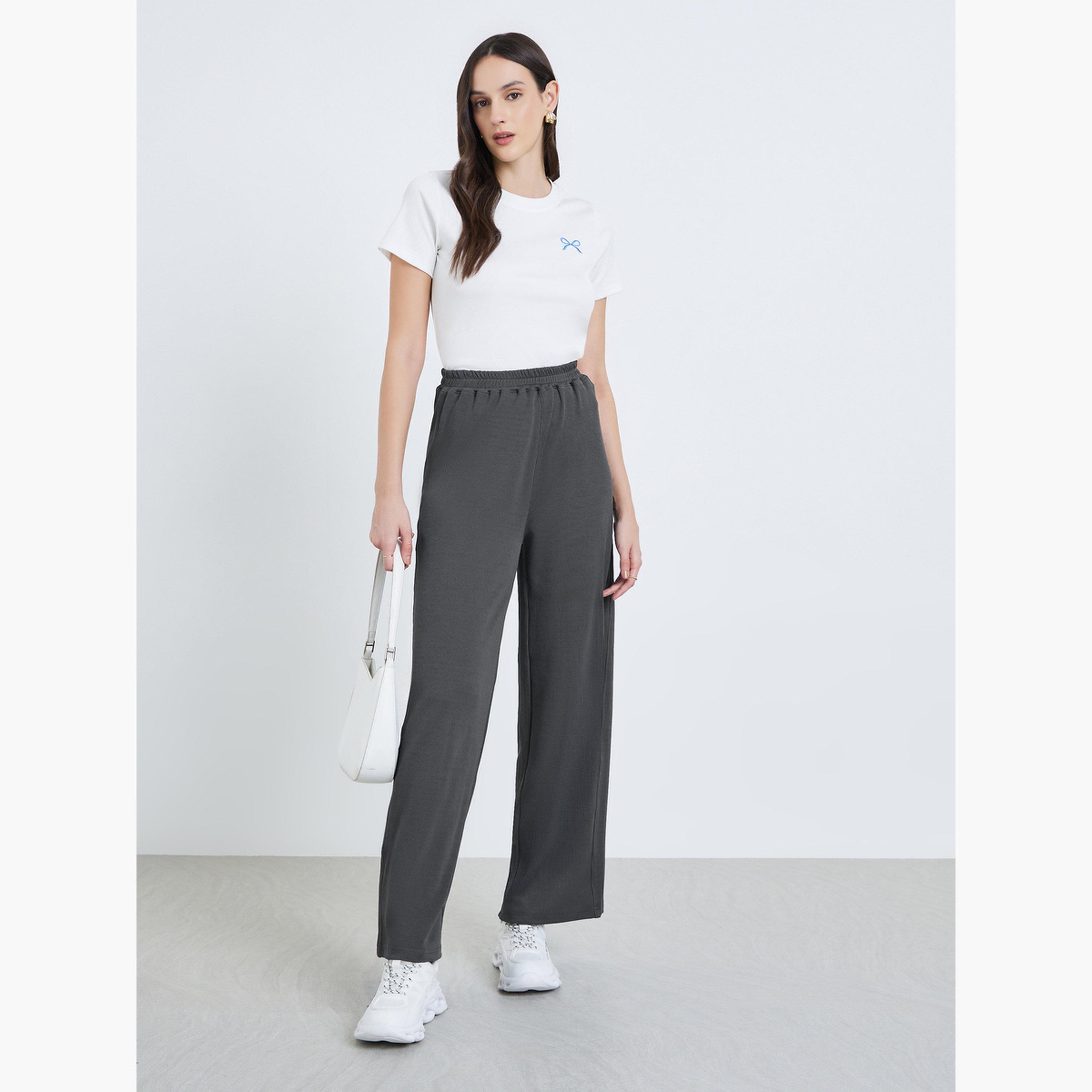 بنطال مضلع بأرجل واسعة-women-clothing-bottoms-trousers-image-5