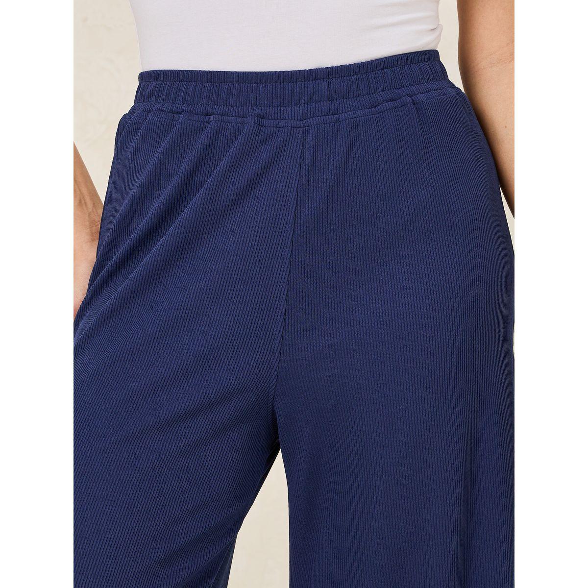 Styli Solid Ribbed Wide Leg Pants-women-clothing-bottoms-trousers-image-3