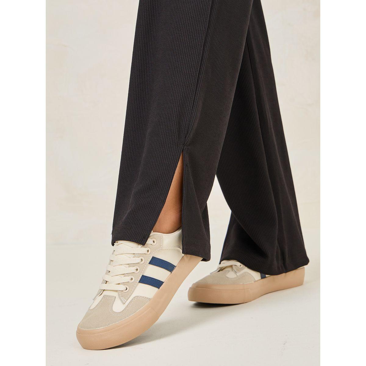 Styli Ribbed Straight Pants with Side Slit-women-clothing-bottoms-trousers-image-3
