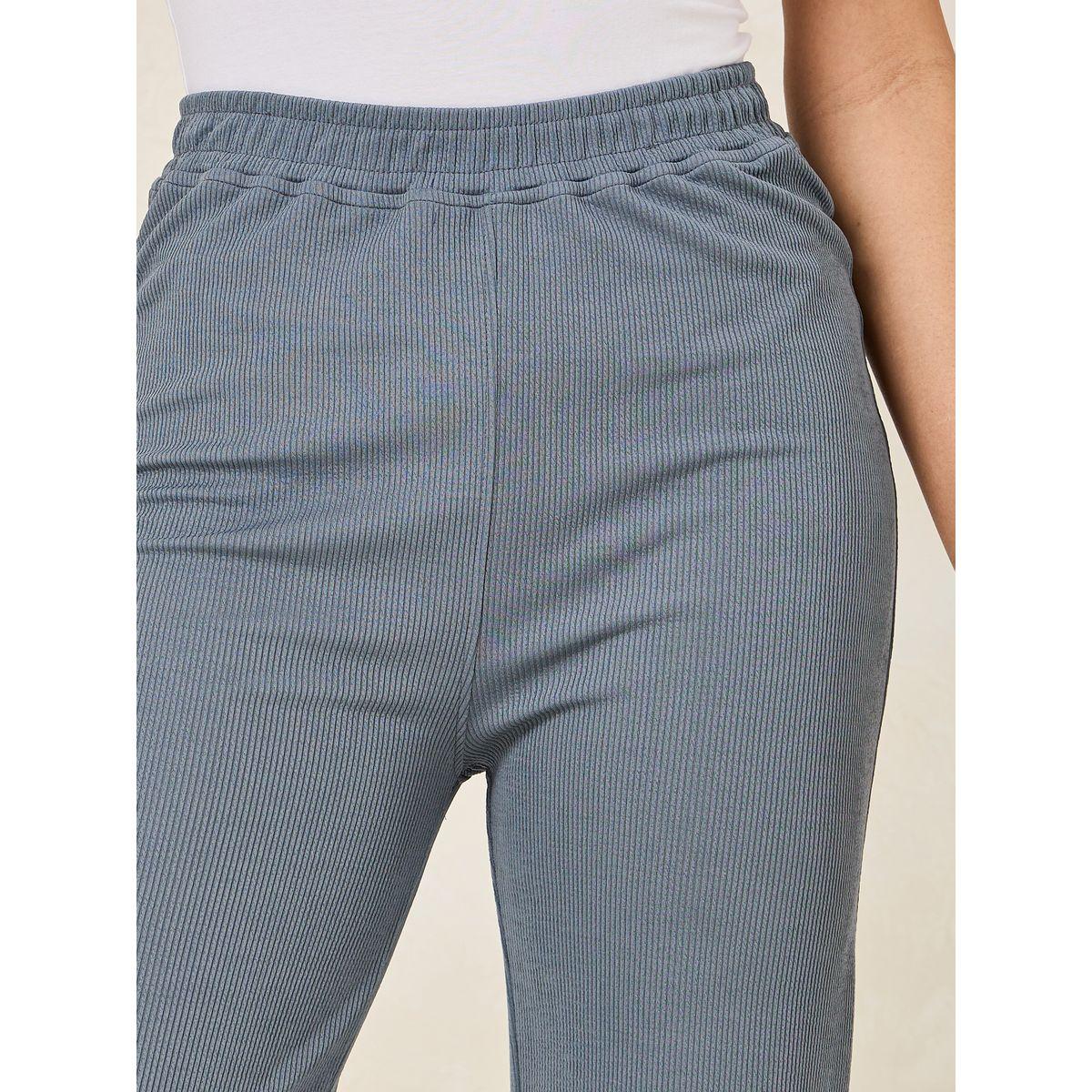 Styli Ribbed Straight Pants with Side Slit-women-clothing-bottoms-trousers-image-3