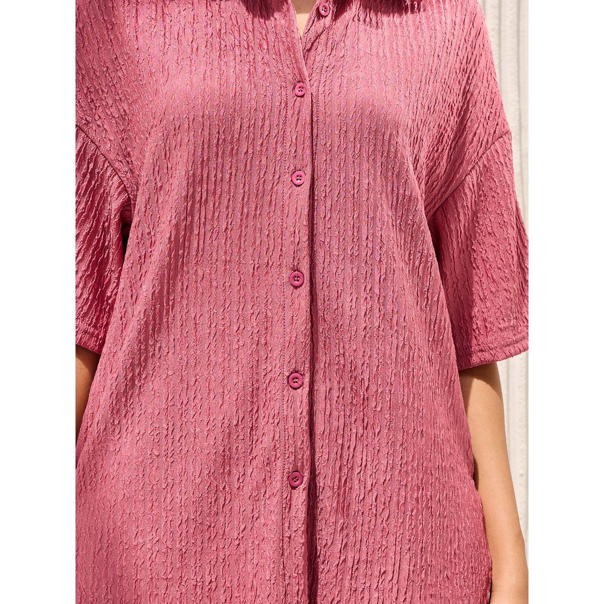 Styli Textured Drop Shoulder Shirt & Straight Pants Co-Ords-women-clothing-coordsets-image-6