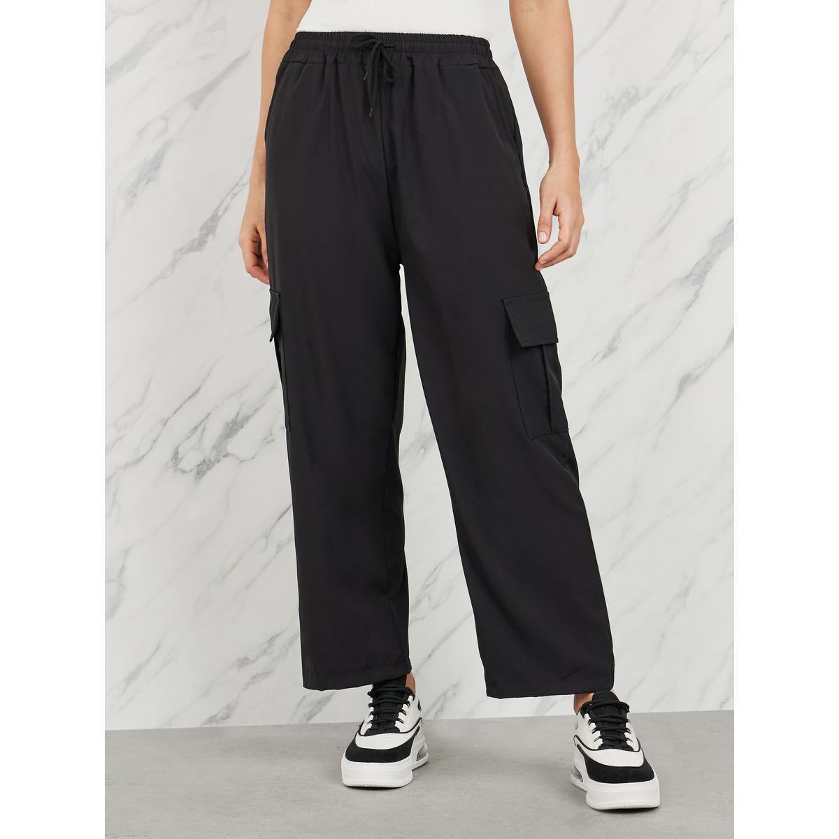 Styli Drawstring Waistband Straight Leg Cargo Pant-women-clothing-bottoms-trousers-image-1