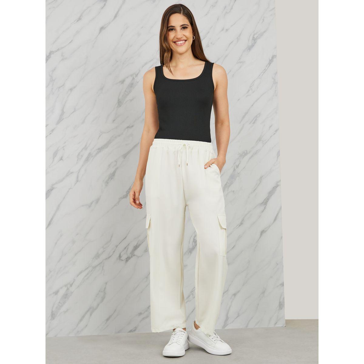 Styli Drawstring Waistband Straight Leg Cargo Pant-women-clothing-bottoms-trousers-image-2