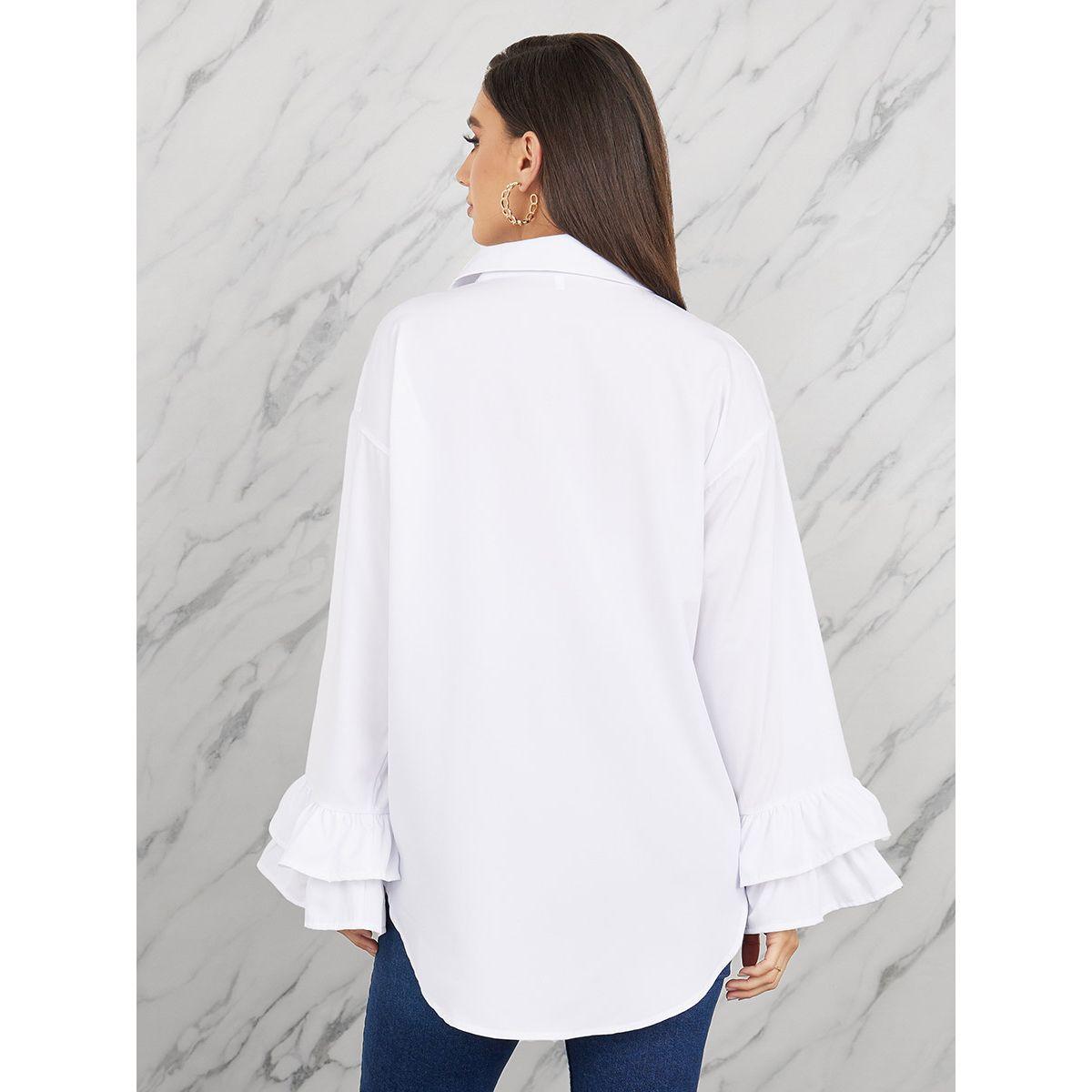 Styli Ruffle Layer Sleeves Drop Shoulder Concealed High Low Hem Shirt-women-clothing-shirtsandblouses-shirts-image-4