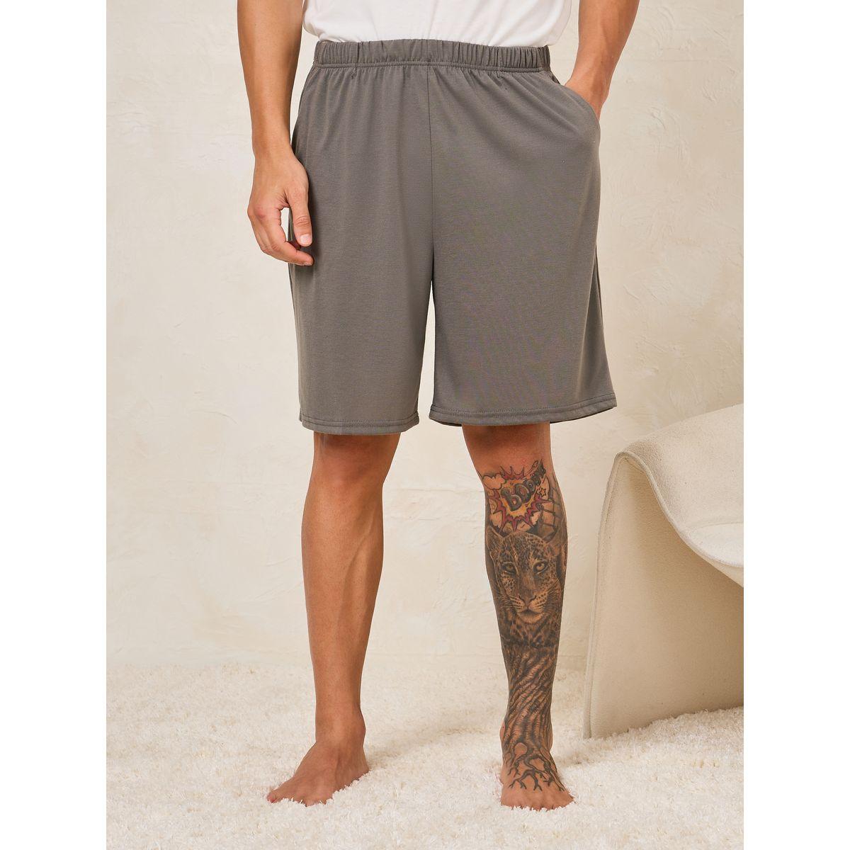 Styli Unwind Imagine Slogan Print T-Shirt & Shorts Set-men-clothing-nightwear-sets-image-5