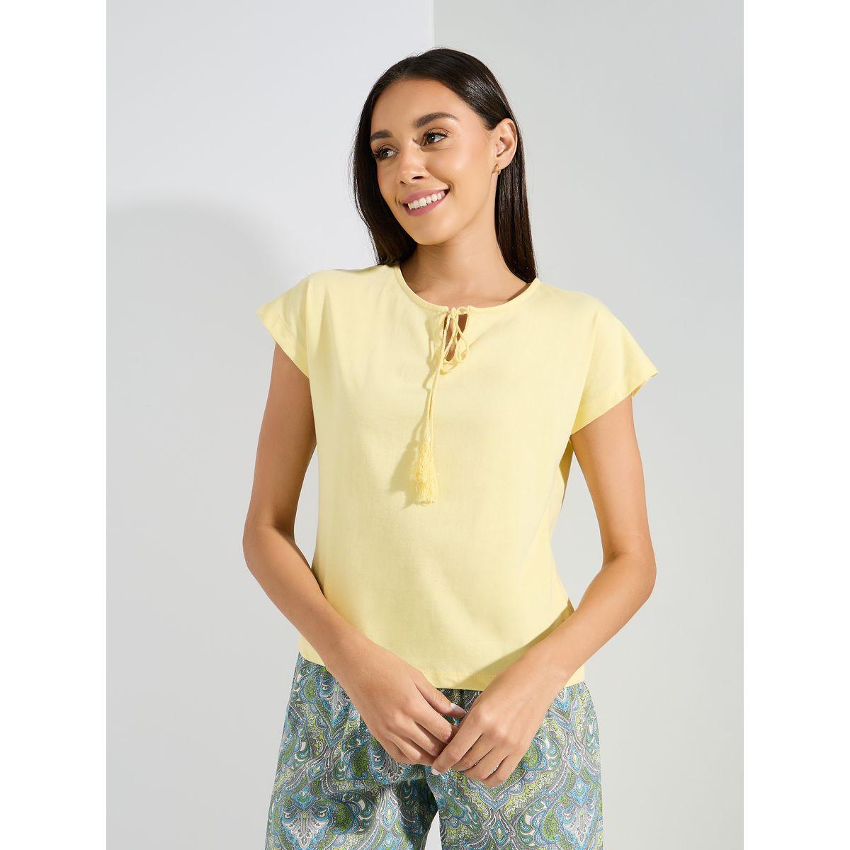 Styli Unwind Tassel Tie T-Shirt & Damask Capri Set-women-clothing-nightwear-pyjamas-longsets-image-3