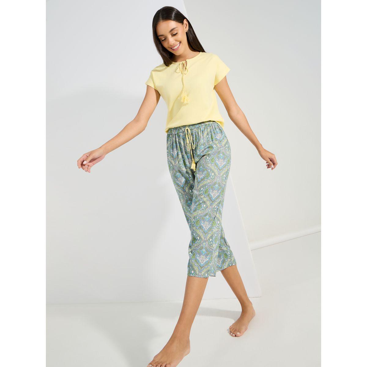 Styli Unwind Tassel Tie T-Shirt & Damask Capri Set-women-clothing-nightwear-pyjamas-longsets-image-5