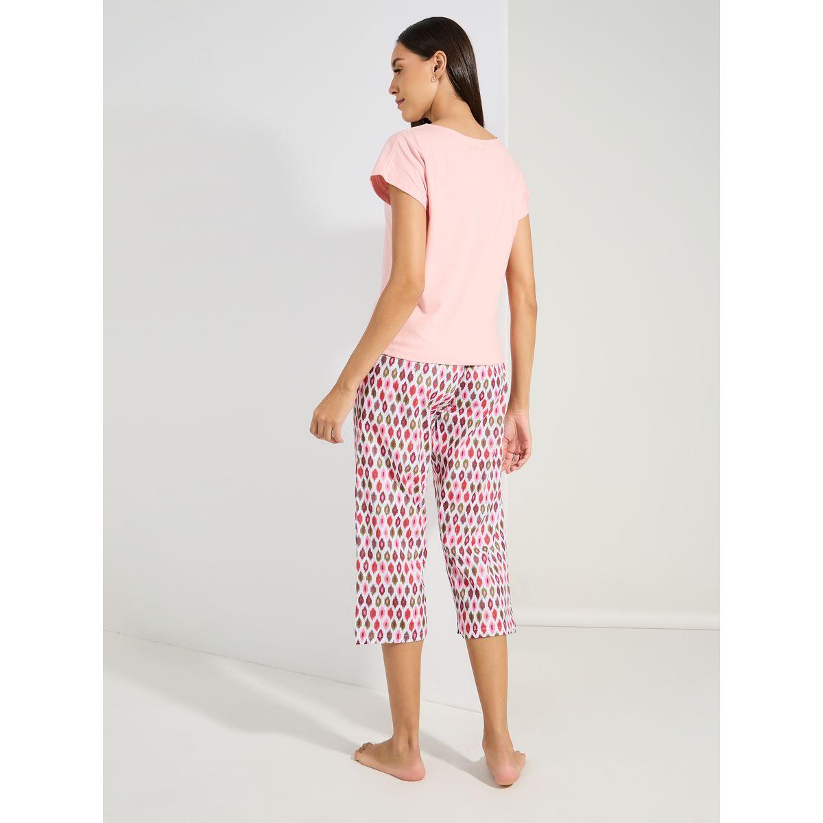 Styli Unwind Tassel Tie T-Shirt & Geo Capri Set-women-clothing-nightwear-pyjamas-longsets-image-6