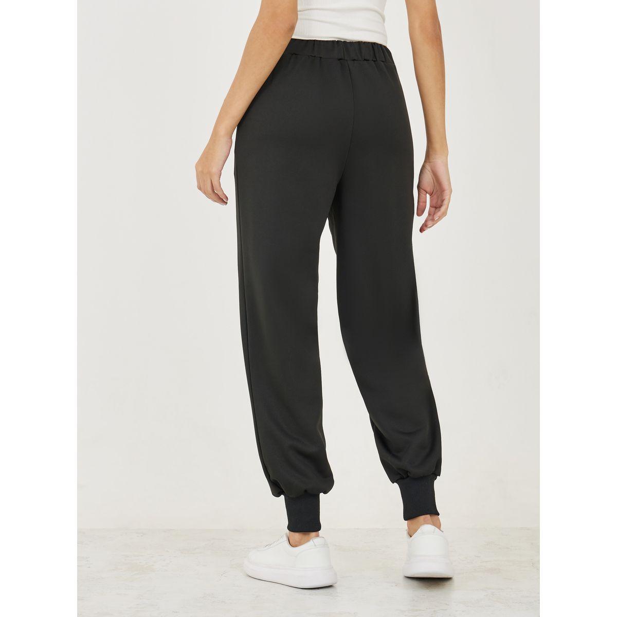 Styli Cuffed Tapered Ankle Length Joggers with Drawstring-women-clothing-bottoms-joggers-image-4