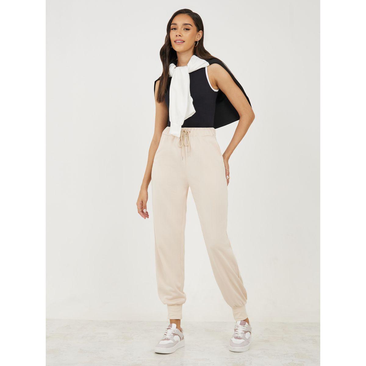 Styli Cuffed Tapered Ankle Length Joggers with Drawstring-women-clothing-bottoms-joggers-image-2