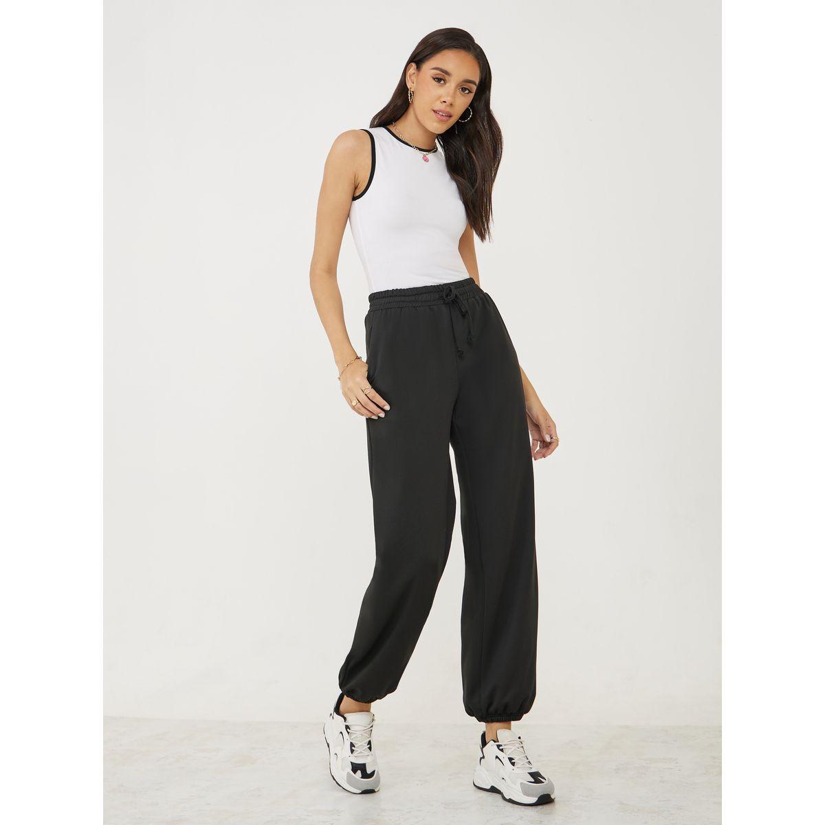 Styli Regular Fit Joggers with Cuffed Hem and Drawstrings-women-clothing-bottoms-joggers-image-2