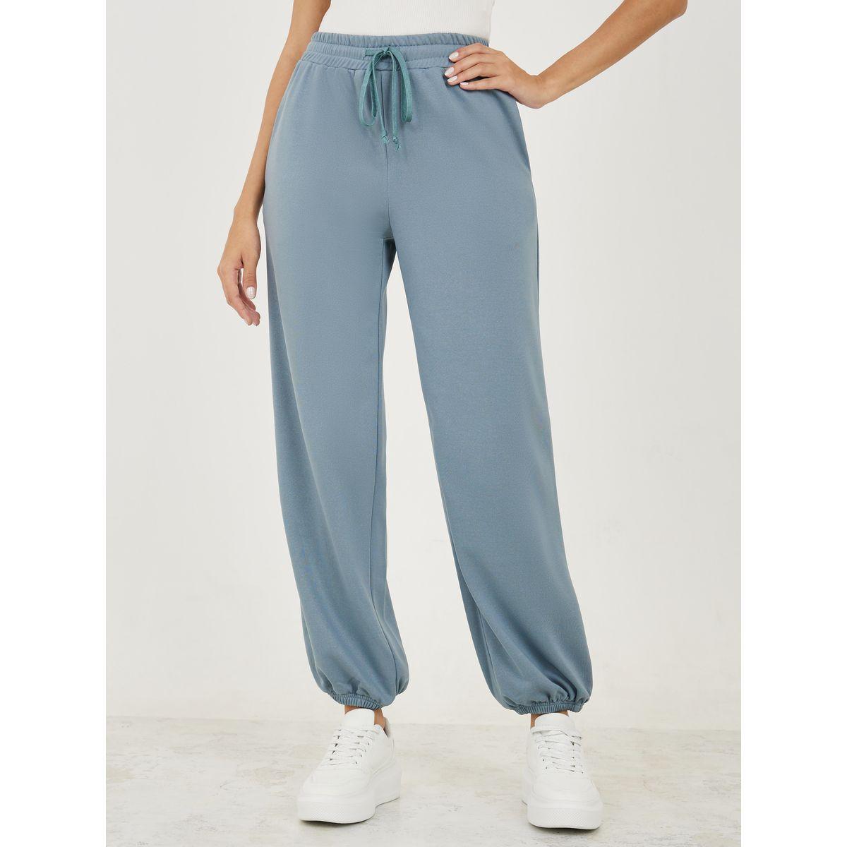 Styli Regular Fit Joggers with Cuffed Hem and Drawstrings-women-clothing-bottoms-joggers-image-1