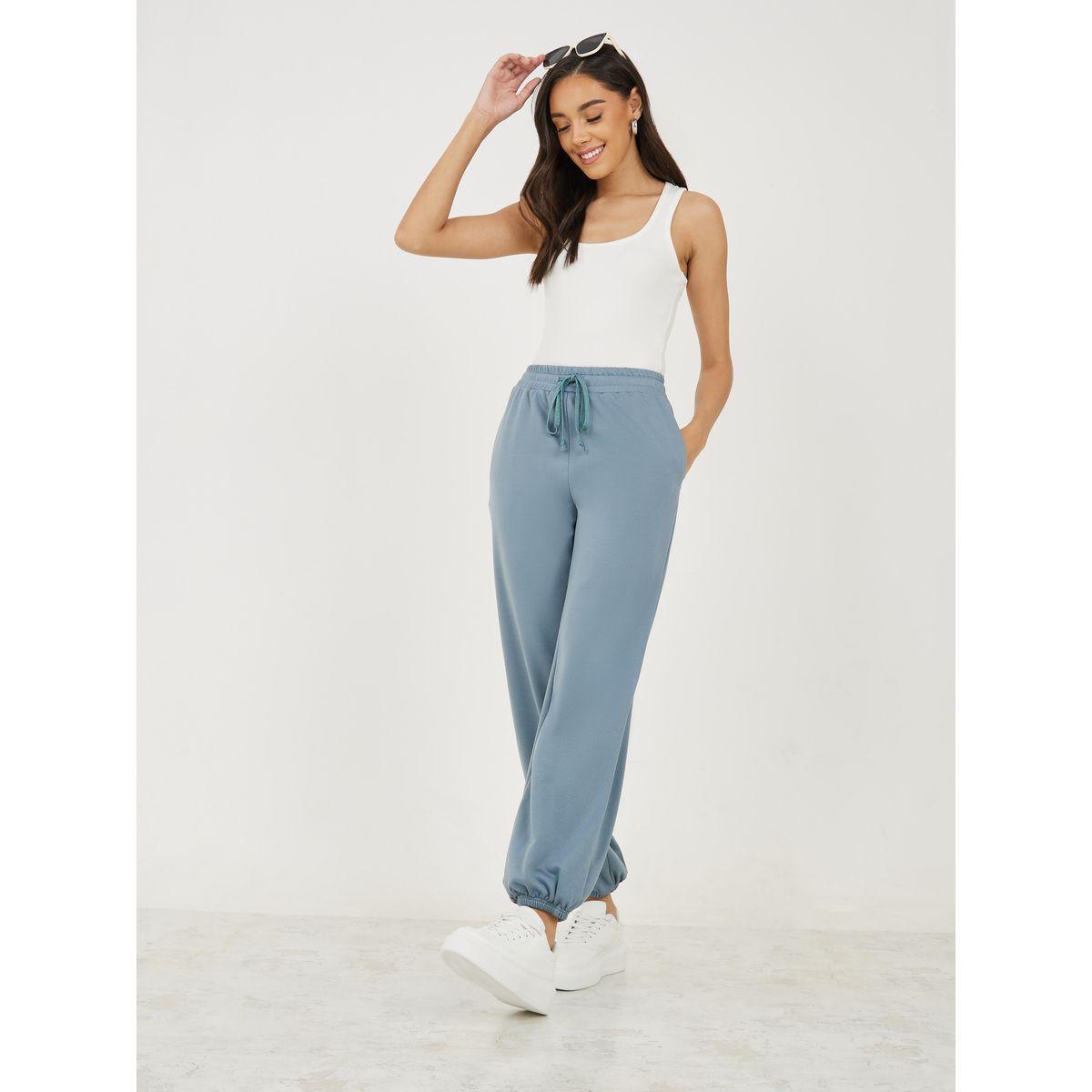 Styli Regular Fit Joggers with Cuffed Hem and Drawstrings-women-clothing-bottoms-joggers-image-3