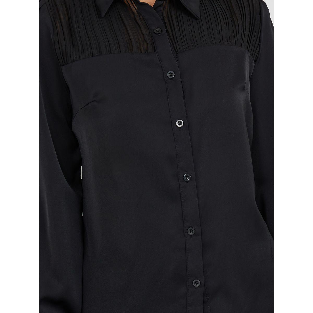 Styli Solid Pleated Detail Regular Fit Shirt-women-clothing-shirtsandblouses-shirts-image-4