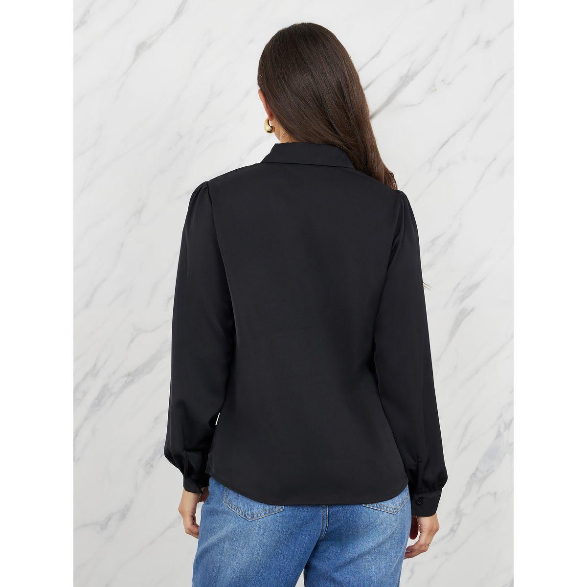 Styli Solid Pleated Detail Regular Fit Shirt-women-clothing-shirtsandblouses-shirts-image-5