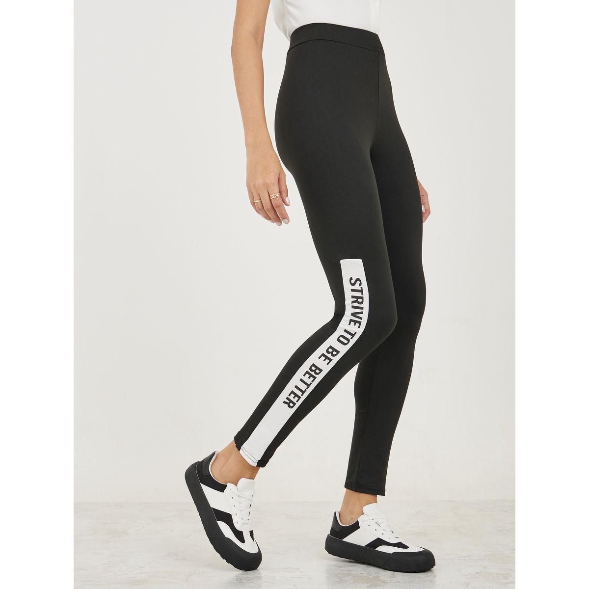 Styli Side Slogan Print Ankle Length Leggings-women-clothing-bottoms-leggings-image-1