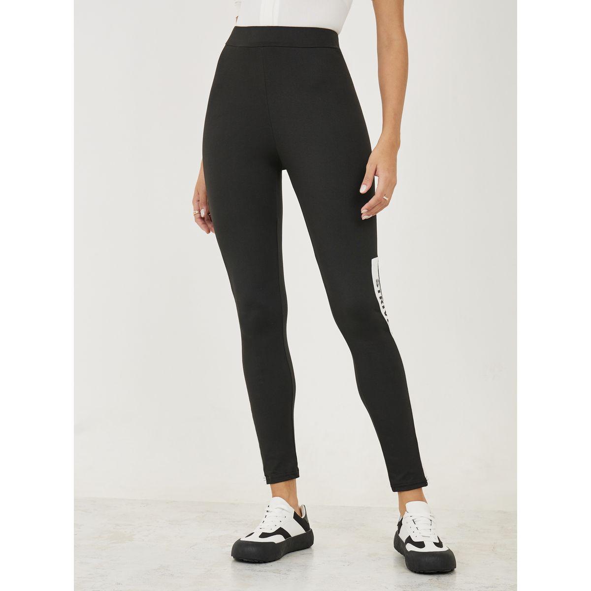 Styli Side Slogan Print Ankle Length Leggings-women-clothing-bottoms-leggings-image-2