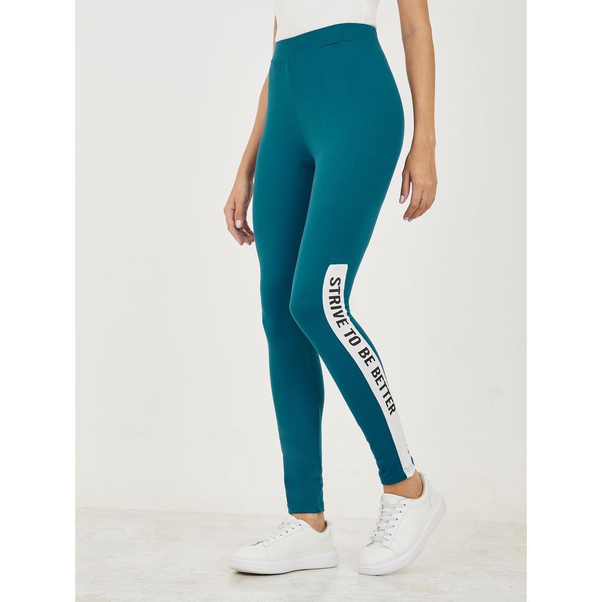 Styli Side Slogan Print Ankle Length Leggings-women-clothing-bottoms-leggings-image-1