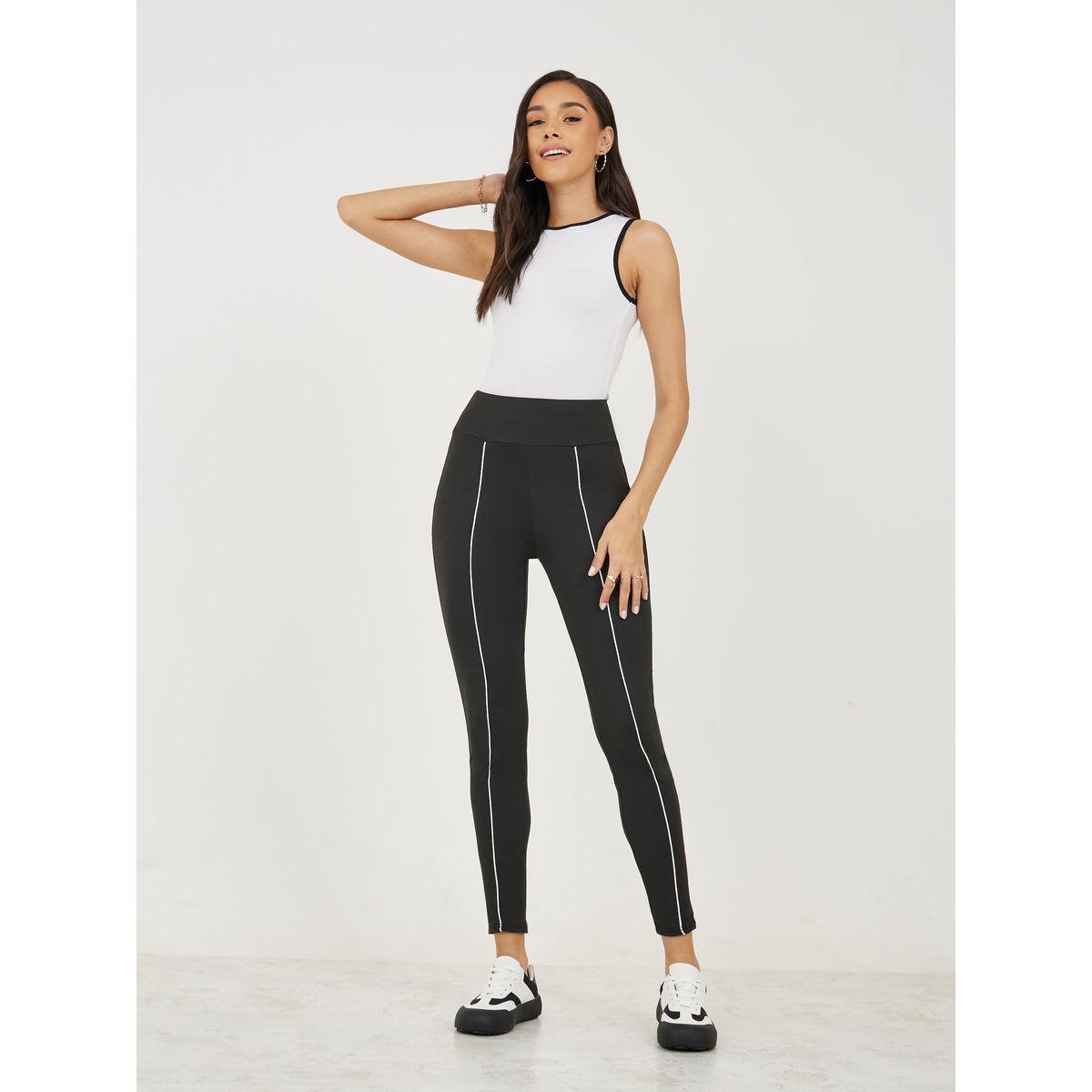 Styli Contrast Front Piping Ankle Length Leggings-women-clothing-bottoms-leggings-image-2