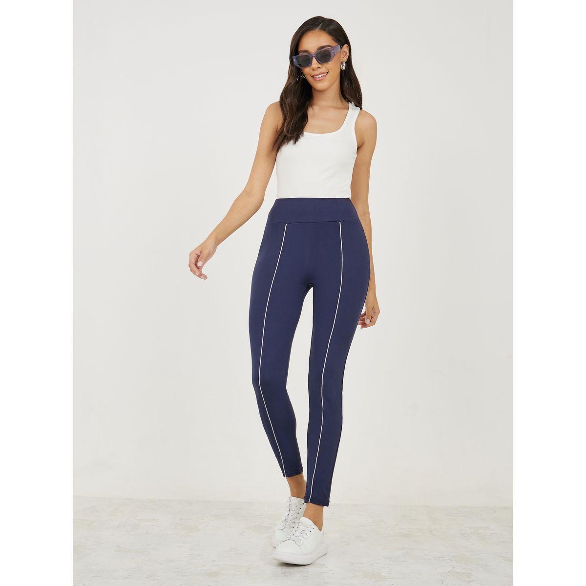 Styli Contrast Front Piping Ankle Length Leggings-women-clothing-bottoms-leggings-image-2