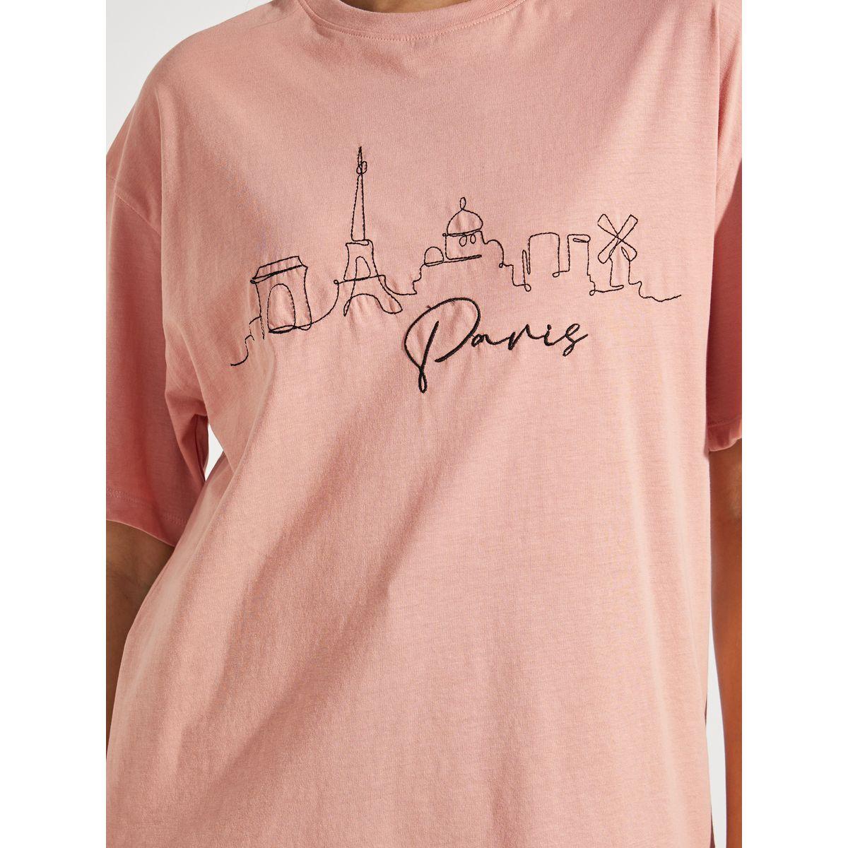 Styli Oversized Embroidered Paris Skyline Short Sleeves T-Shirt-women-clothing-tshirts-image-5