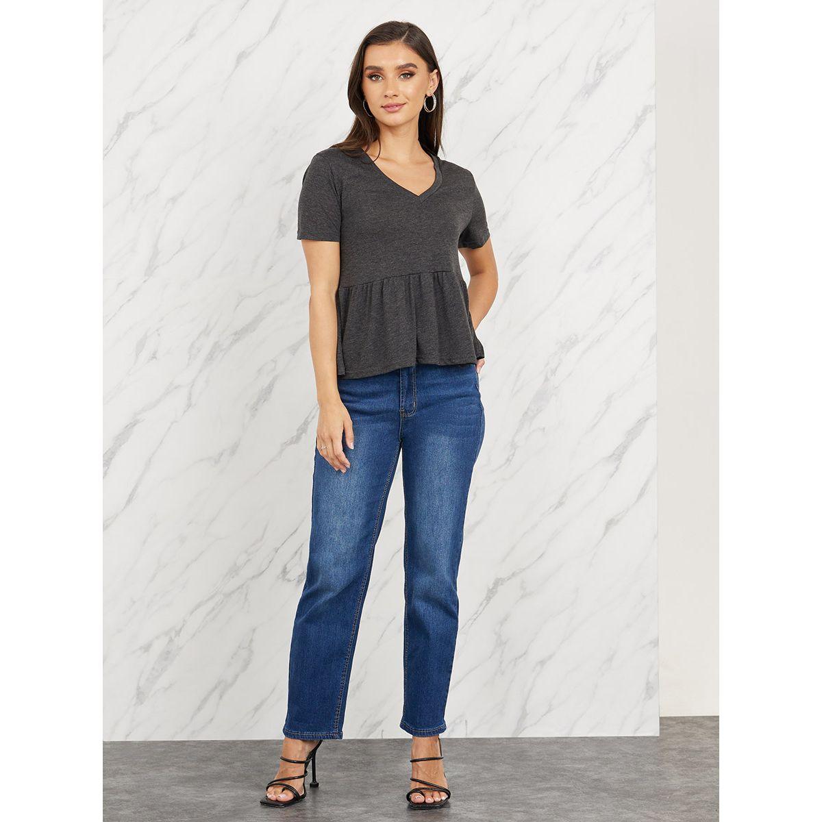 Styli Regular Fit V Neck Peplum T-Shirt-women-clothing-tshirts-image-2