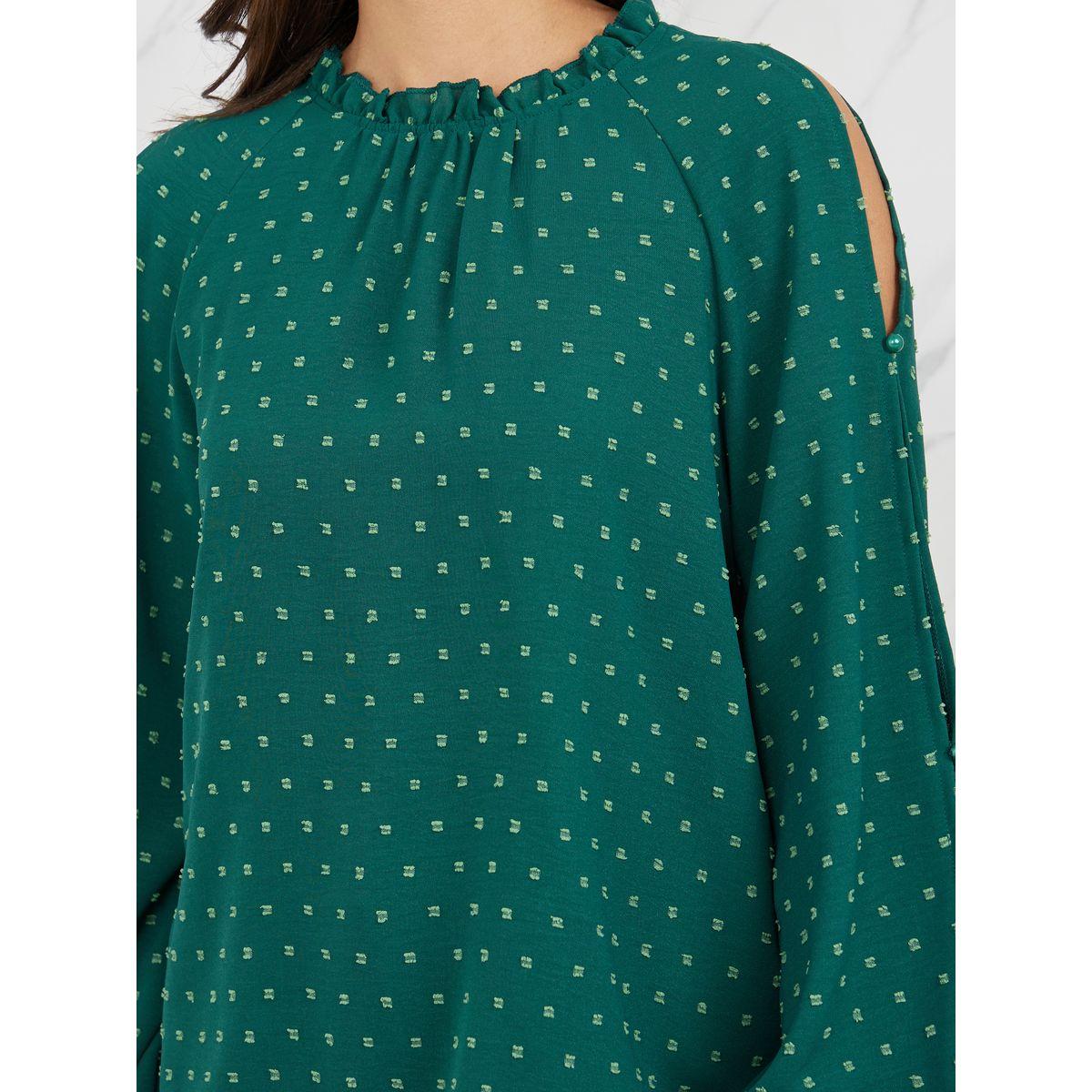 بلوزة بتفاصيل دوبي مع فتحات-women-clothing-shirtsandblouses-blouses-image-4